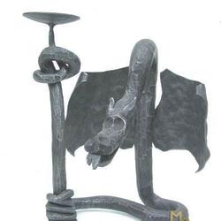 Kovaný svietnik - Drak - umelecký svietnik