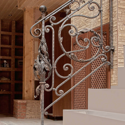 A hand wrought iron railing