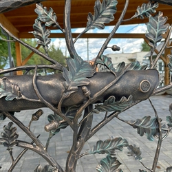 Hand-forged mailbox with the UKOVMI logo integrated into the designer railing Hand-forged mailbox with the UKOVMI logo integrated into the designer railing