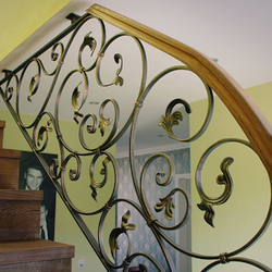 Hand wrought iron interior staircase railing 