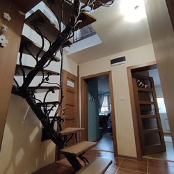 Custom-made hand-forged staircase for the attic