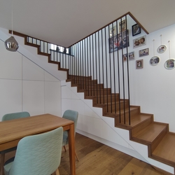 Interior railings on the staircase of a family house in a modern design