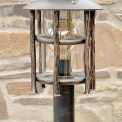 A wrought iron standard lamp Granny - a luxurious garden lamp