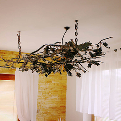 An oak chandelier - hand forged interior lights