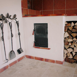 Fireplace tools - natural motif Oak