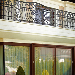 Luxurious exterior railing in a family house - wrought iron railing