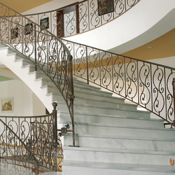 Spiral wrought iron stair railing