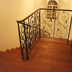 Hand wrought iron interior staircase railing