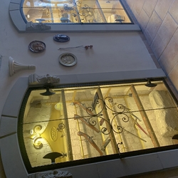 Forged showcase with glass in a burgeois house from the 15. century in Spišská Nová Ves