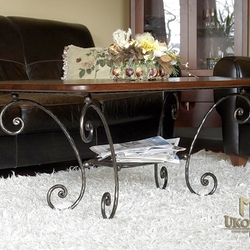 A wrought iron coffee table