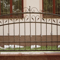 A wrought iron fence with wrought iron elements - A simple fence