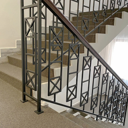 Metal railing for hotel interior staircase – modern design